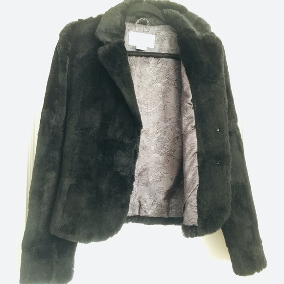 Nine West Fur Coat Jacket Fancy Black Thin Rabbit Lined Size M NWOT Vintage Y2K - Picture 10 of 10